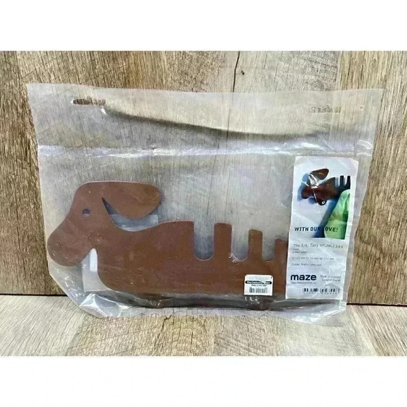 Metal Wall Hook Kids The Ark Moose Brown Weenie Dog Daushaund Container Store - Picture 1 of 5